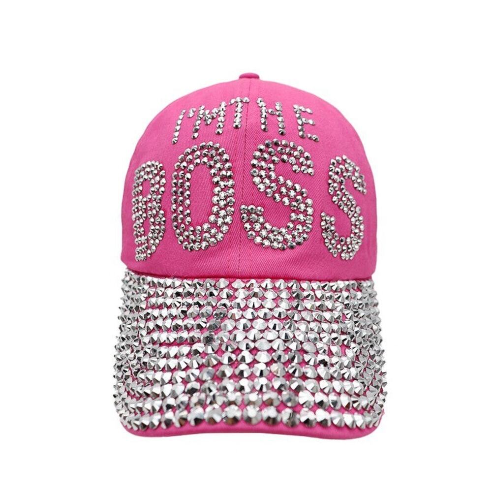 "I'M THE BOSS" Bling Cap Hot Pink